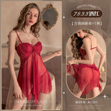 Sexy lingerie, sexy front-opening steel ring breast-beautiful gauze skirt (code: A8)
