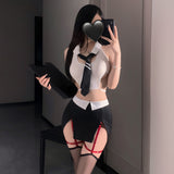 情趣内衣挖空露沟OL小秘套装制服