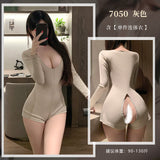 （22-7050）高弹运动风性感连体情趣内衣 隐形拉链贴身制服诱惑