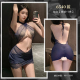 情趣内衣交叉缠绵蕾丝镂空包臀裙6540