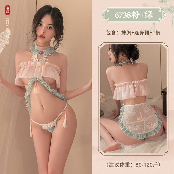 Sexy lingerie, ancient style, soft and cute three-in-one Hanfu suit (CODE: 119)
