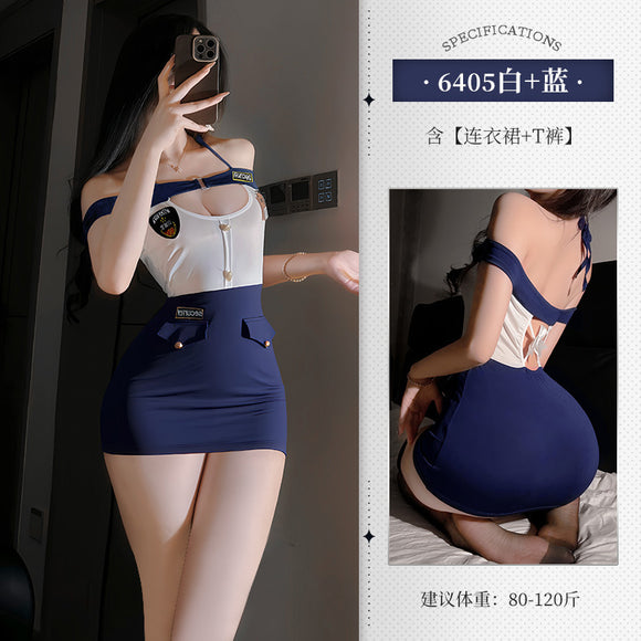 情趣内衣性感禁欲教官の近身调教服套装(205)