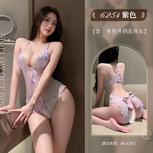 情趣内衣性感纯欲免脱诱惑连体衣（27紫色）
