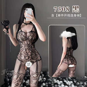 Sexy lingerie, sexy hollow mesh body stockings, open-fitting, no need to take off uniform (code: 1015)