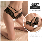 Sexy underwear open crotch women's sexy transparent open crotch hollow low waist lace underwear (code: 503)