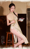 Sexy lingerie, sexy, beautiful, high-slit, buttocks-revealing cheongsam (165)