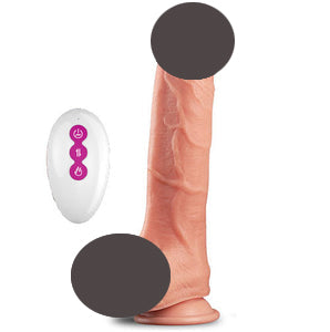 Remote controlled heating and stretching, automatic insertion and retractable vibrator, simulated dildo