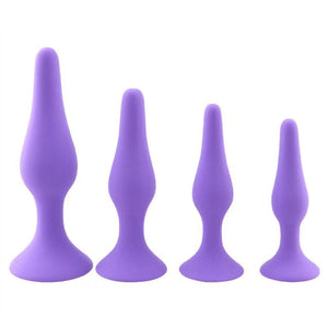 Silicone anal plug toy set of 4 pieces