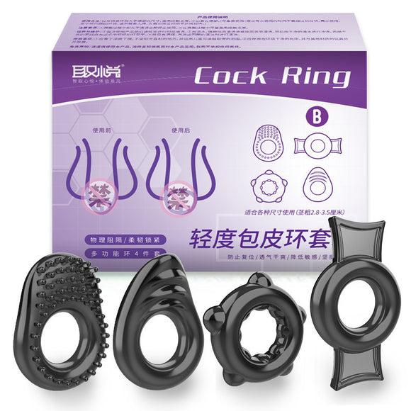 Light foreskin ring and semen locking set B