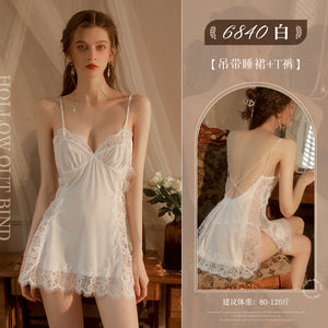 Erotic lingerie straps eyelashes lace ice sexy sexy nightgown (code: G102)