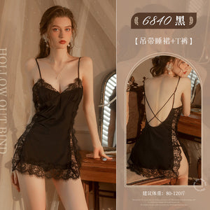 Sexy lingerie straps eyelashes lace ice sexy sexy nightgown (code: G101)